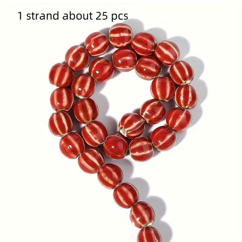 Colorful Ceramic Pumpkin Beads for DIY Jewelry Making Kit